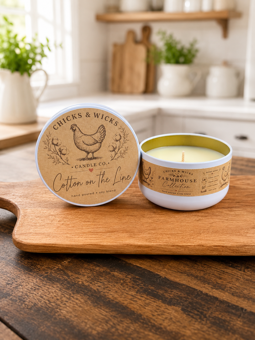 Cotton on the Line Soy Candle | Farmhouse Collection | 4.6oz
