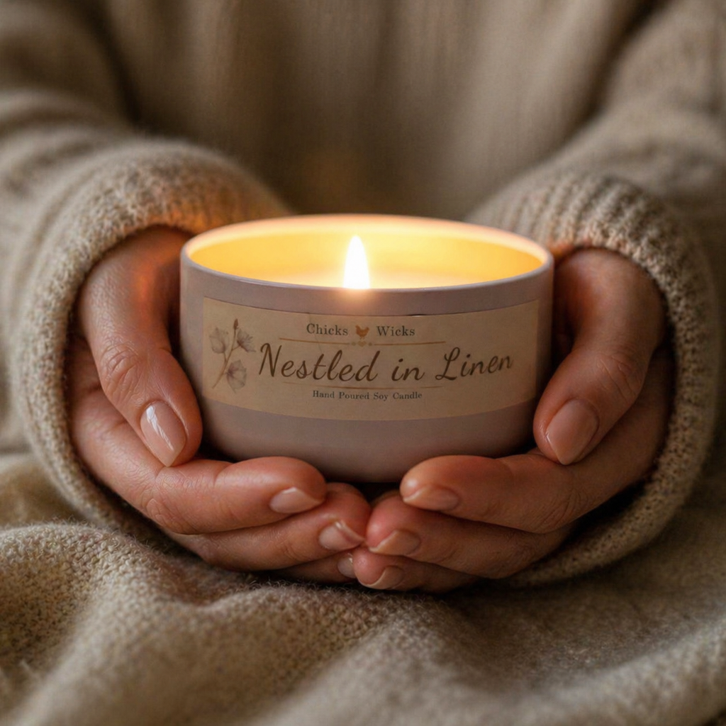 Signature Linen Soy Candle | Nestled in Linen | 4.6oz