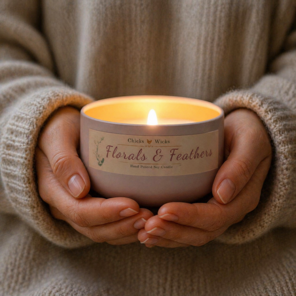 Signature Floral Soy Candle | Florals & Feathers | 4.6oz