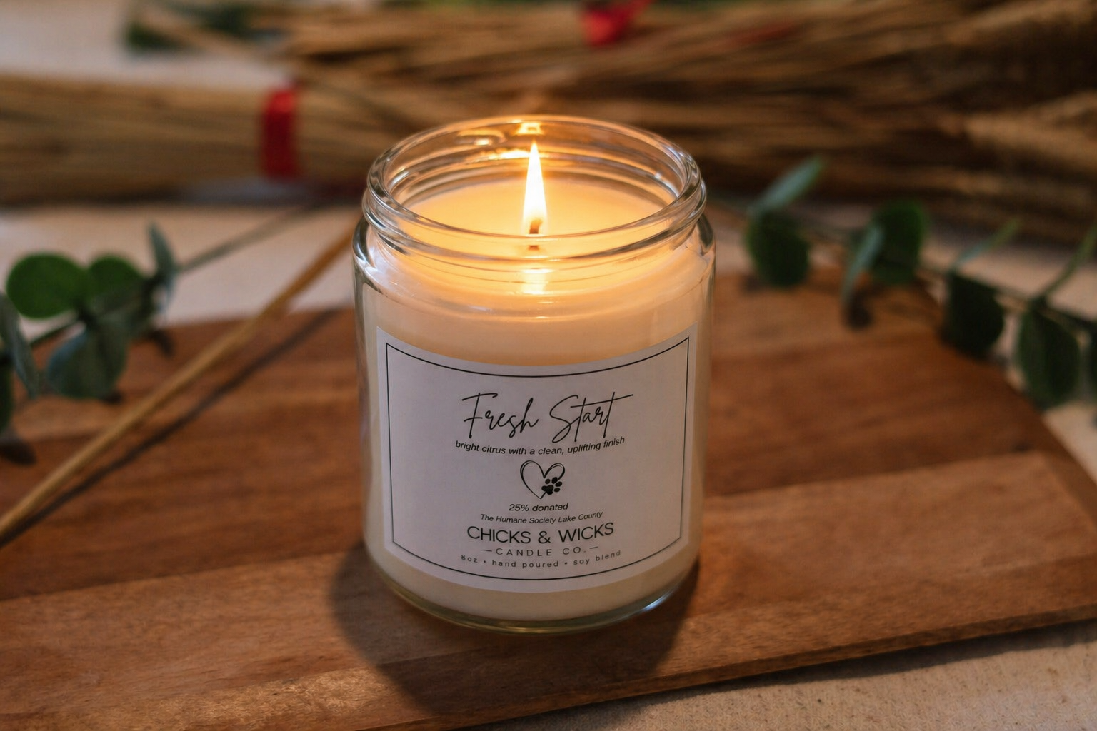 Fresh Start | 8oz | Give Back Candle — Humane Society Lake County