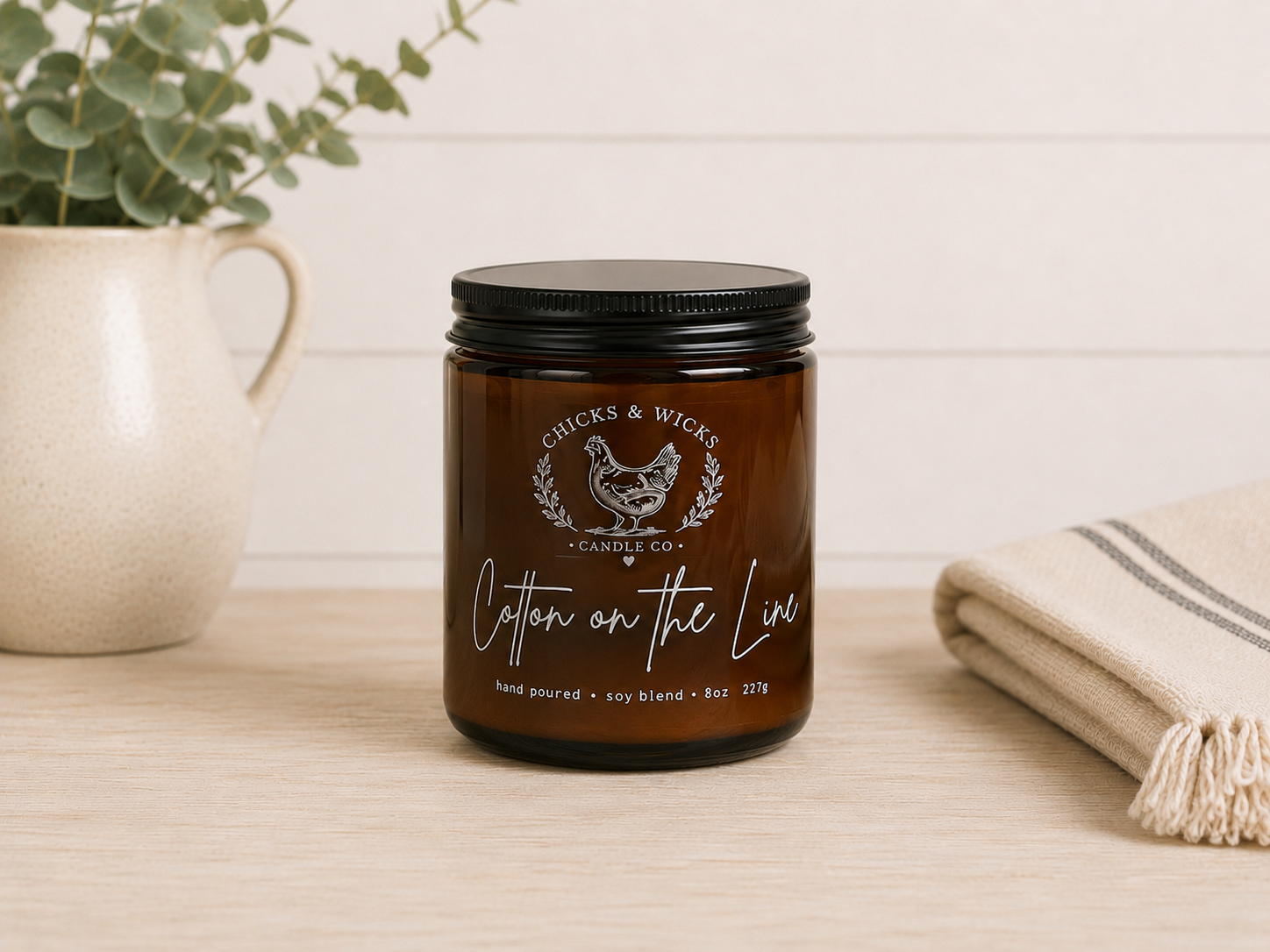Linen Soy Candle | Cotton on the Line | Farmhouse Candle