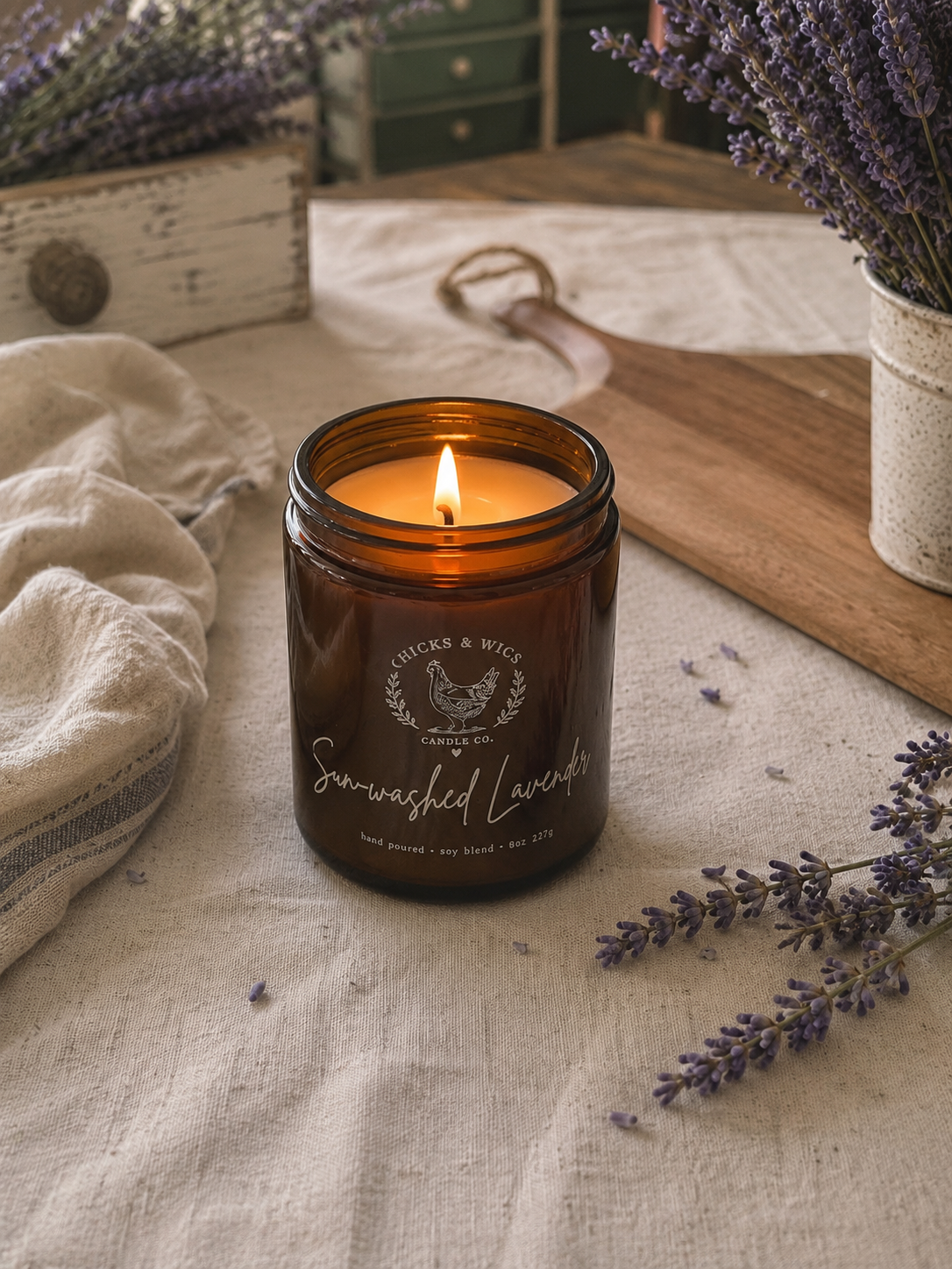 Lavender Soy Candle | Sunwashed Lavender | Farmhouse Candle
