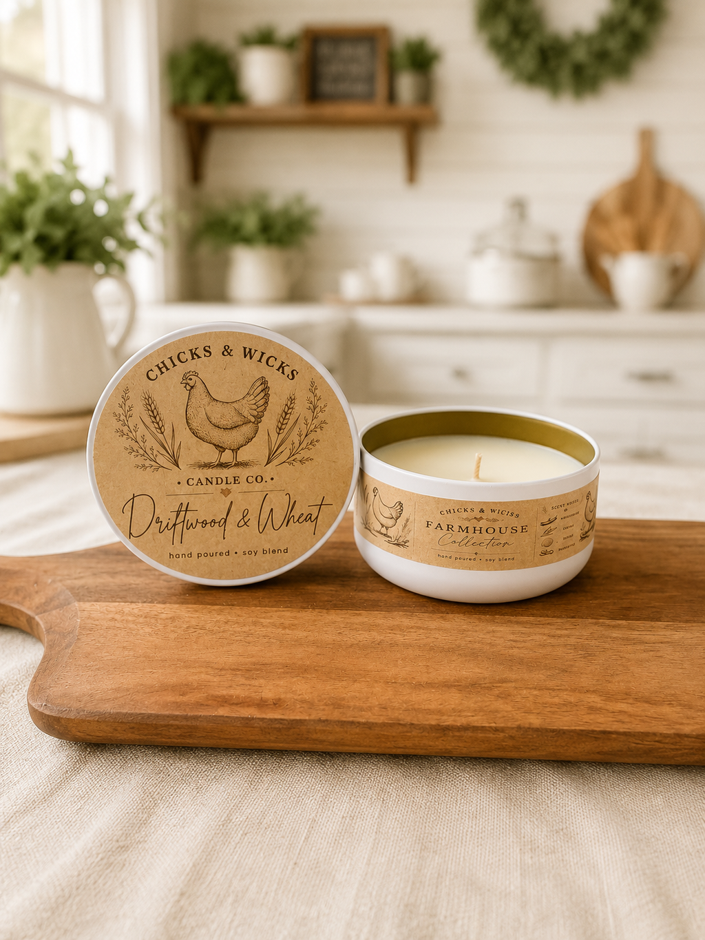 Driftwood & Wheat Soy Candle | Farmhouse Collection | 4.6oz