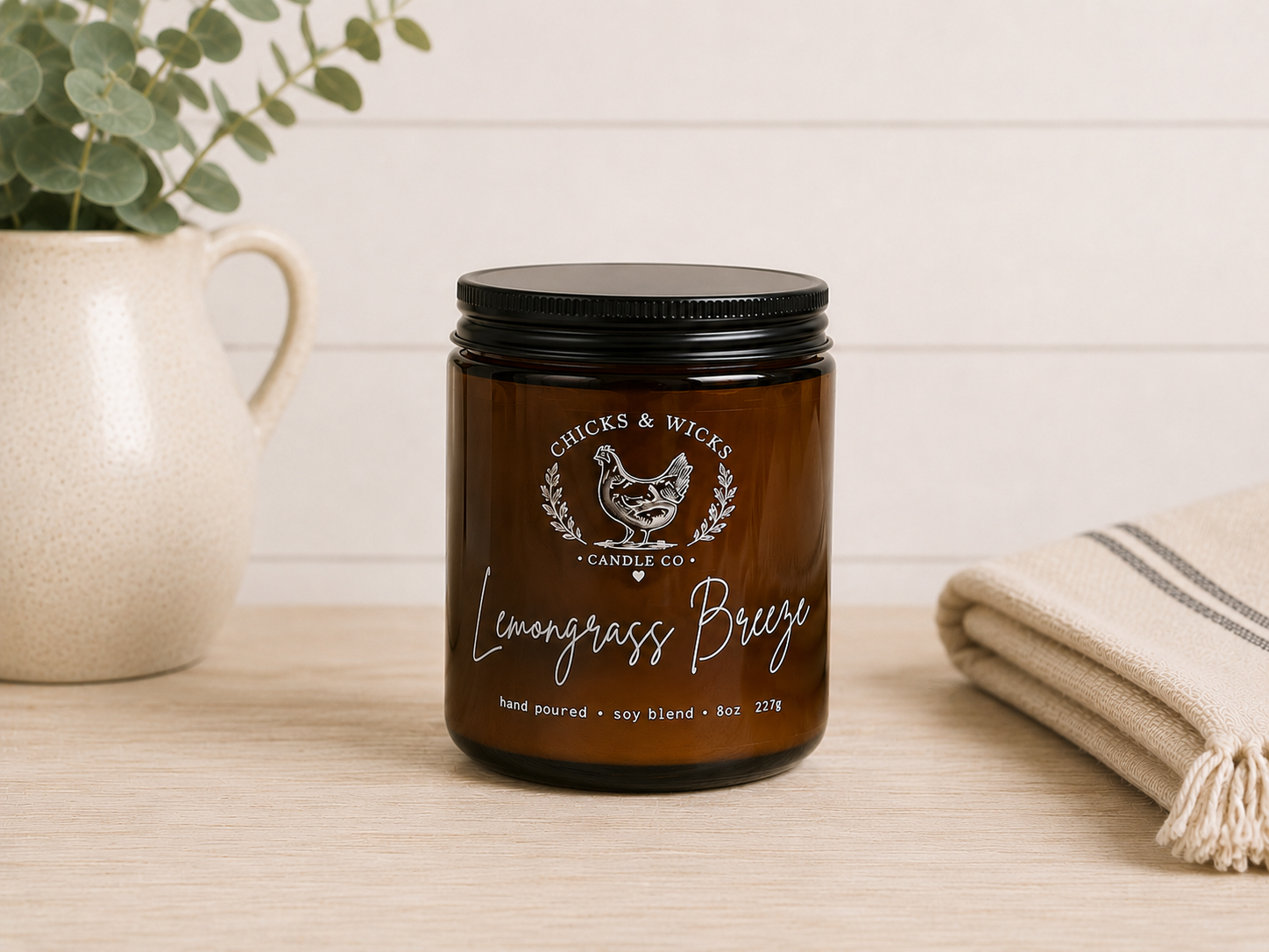 Lemon Soy Candle | Lemongrass Breeze | Farmhouse Candle