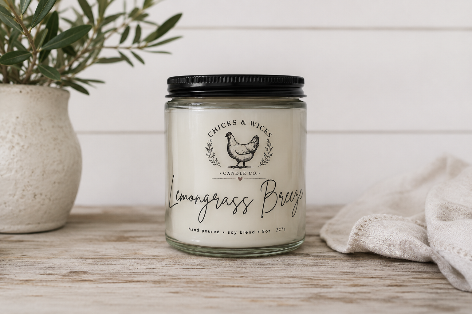 Lemon Soy Candle | Lemongrass Breeze | Farmhouse Candle