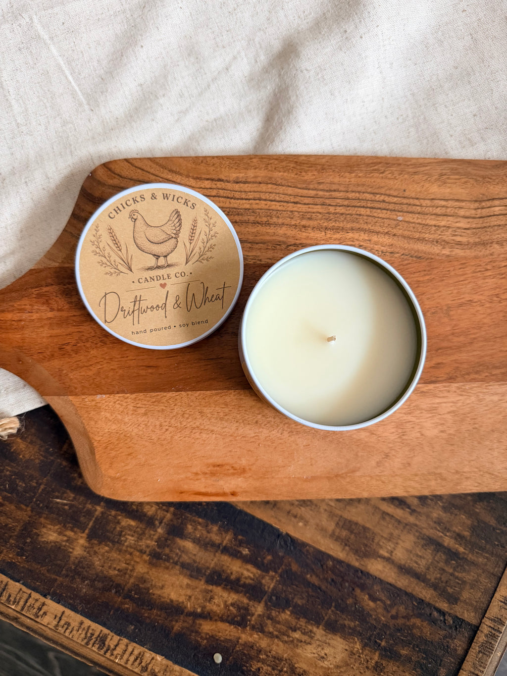 Driftwood & Wheat Soy Candle | Farmhouse Collection | 4.6oz