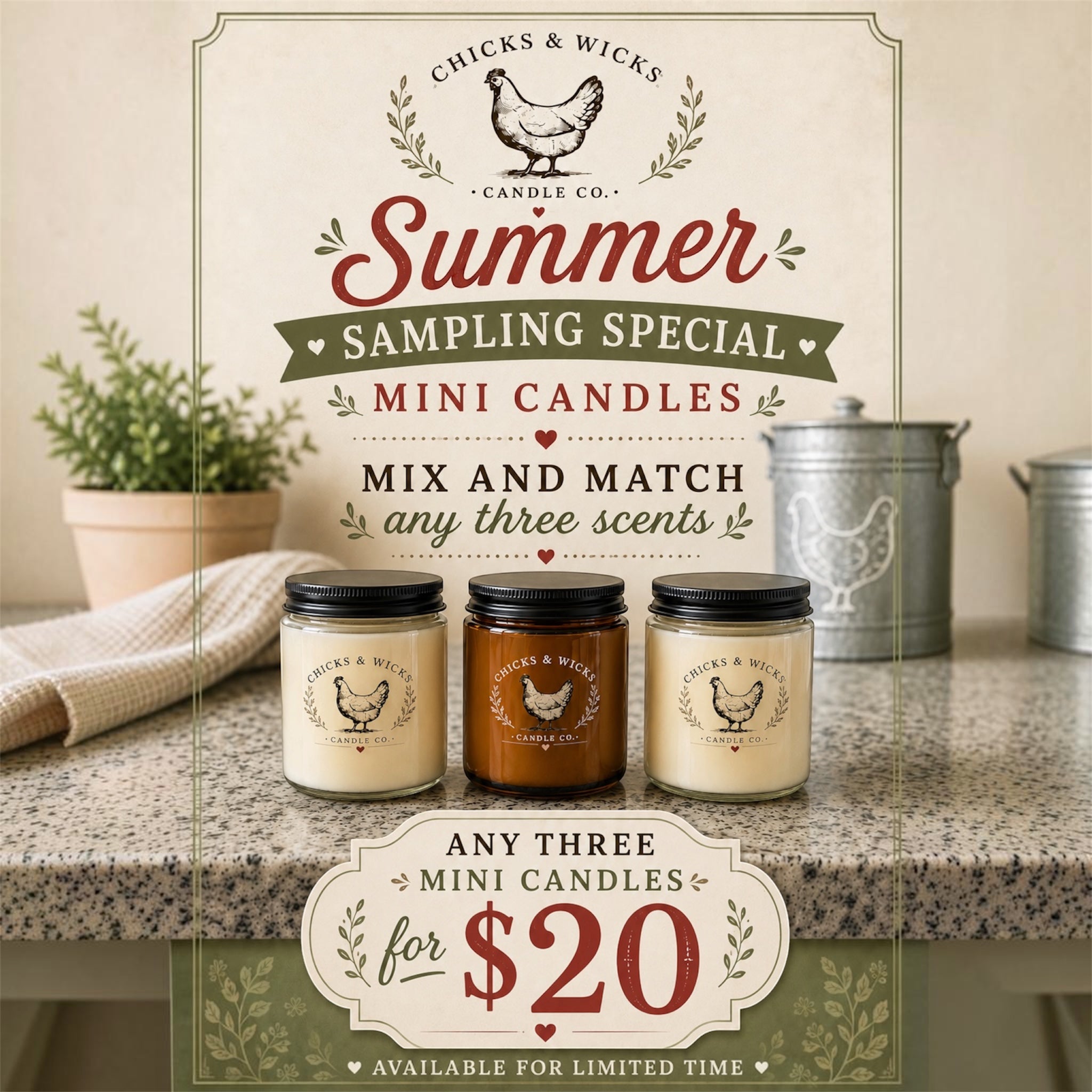Summer Sampler Mini Candles | Mix & Match any 3 Scents